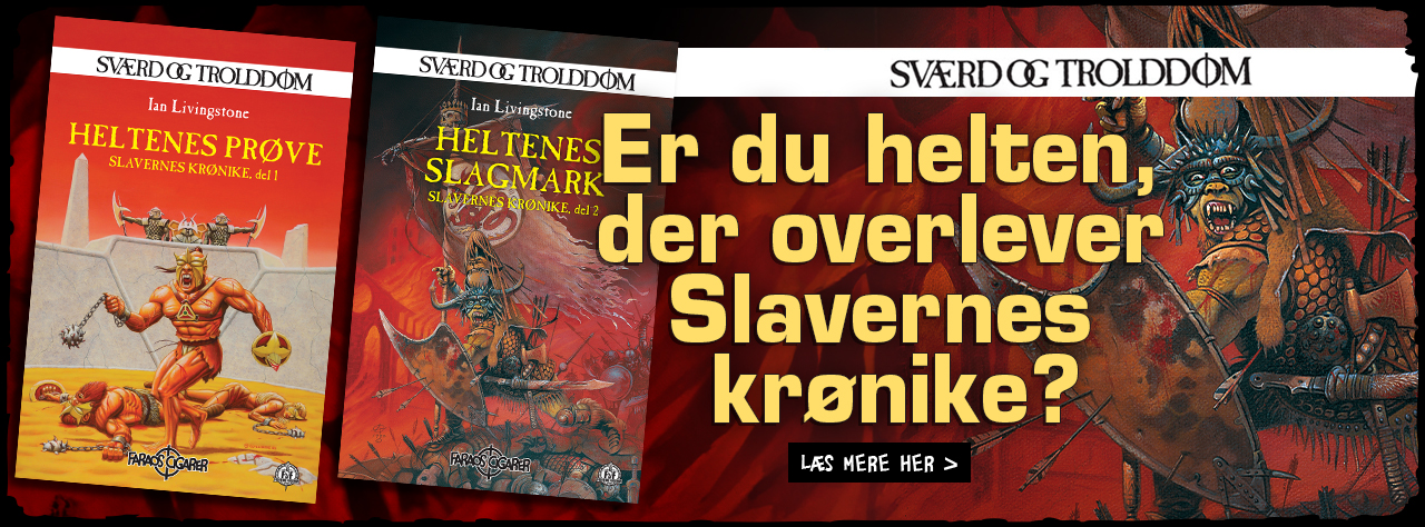 reklame for Sværd og Troldom bøger